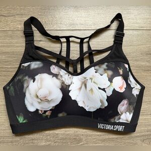 Victoria Secret Sport Bra Floral 34D Workout Incredible Lightweight Max LIKE NEW